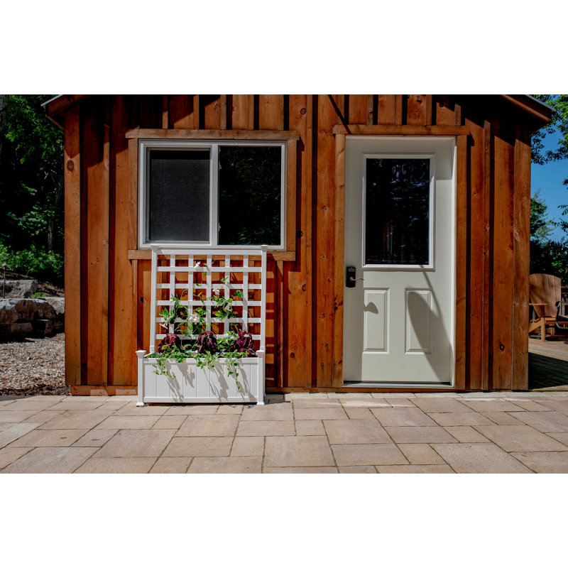 Dakota Fields Huron Plastic Planter Box with Trellis Wayfair.co.uk